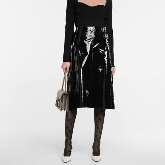 Gucci  interlocking G black logo tights - designer hosiery made in Italy sz M - Picture 3 of 5